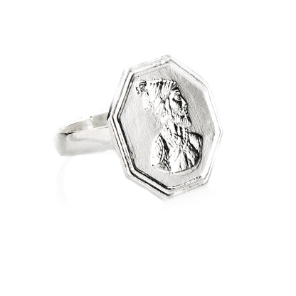 925 Silver Plated Shivaji Maharaj Finger Ring For Men (SJ_4247)