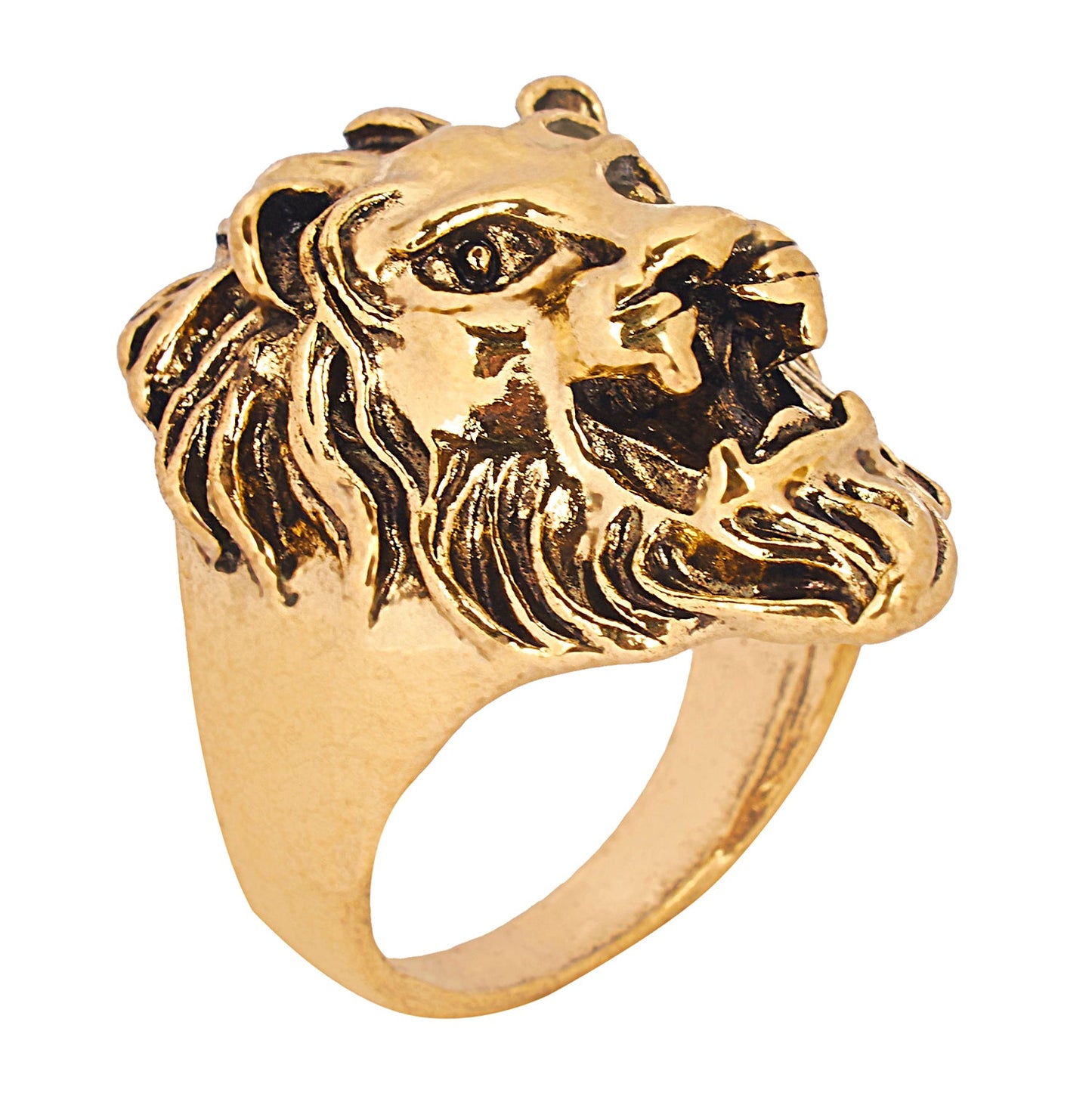 Stainless Steel Gold Plated Punk Gothic Designer Stylish Hip Hop Lion Ring for Men (SJ_4249) - Shining Jewel