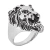 Stainless Steel Silver Plated Punk Gothic Designer Stylish Hip Hop Lion Finger Ring for Men (SJ_4250) - Shining Jewel