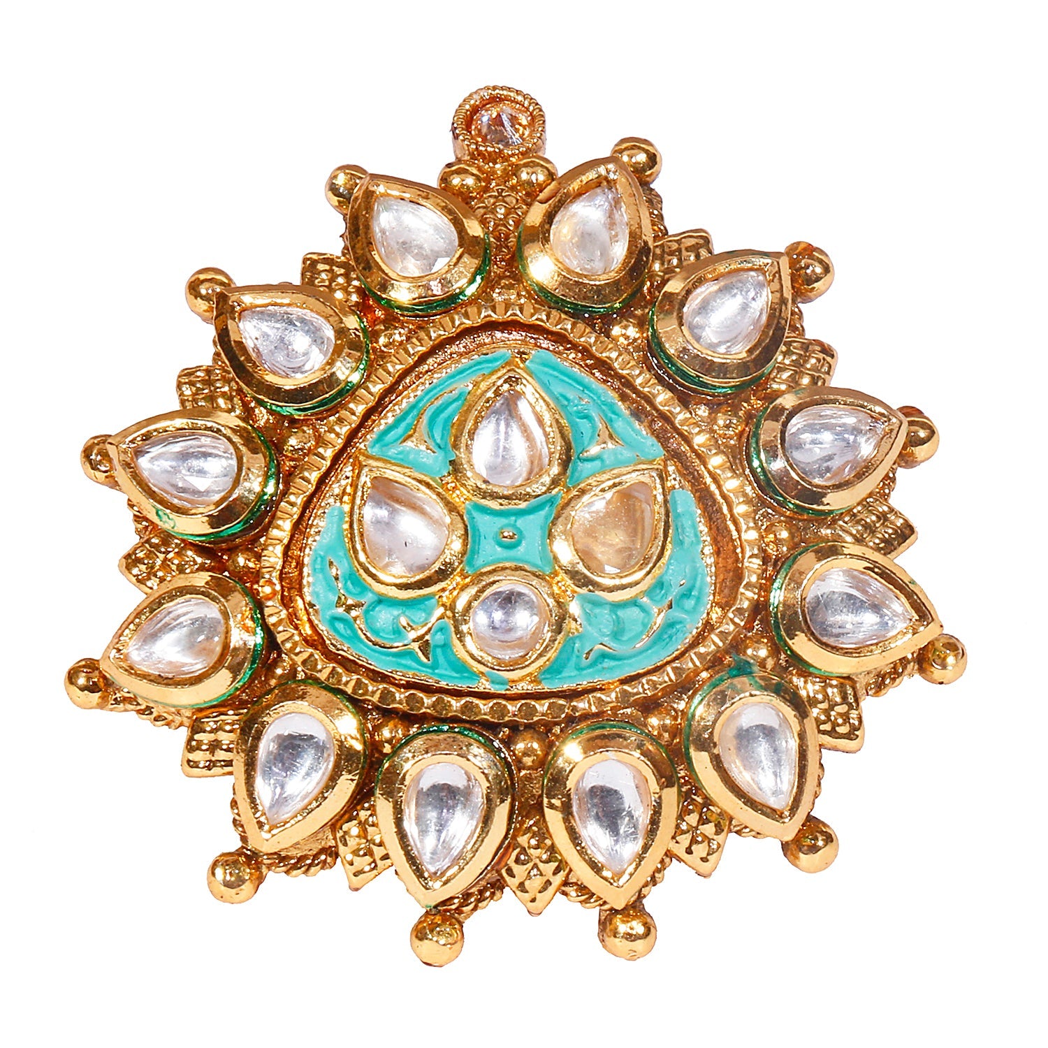Shiining Jewel Gold Plated Pure Copper Kundan, LCT, Pearls and CZ stud –  Shining Jewel