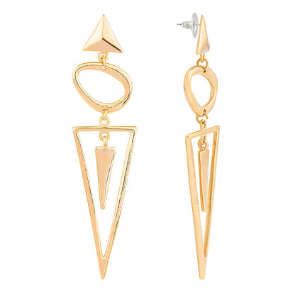 Elegant Gold Geometric Metallic Earrings  (SJ_429)