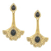 Traditional Ethnic And Fancy Earring With Black & Champagne Crystals (SJ_446)