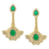 Traditional Ethnic And Fancy Earring With Green & Champagne Crystals (SJ_450)