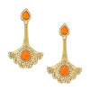 Traditional Ethnic And Fancy Earring With Red & Champagne Crystals (SJ_452)