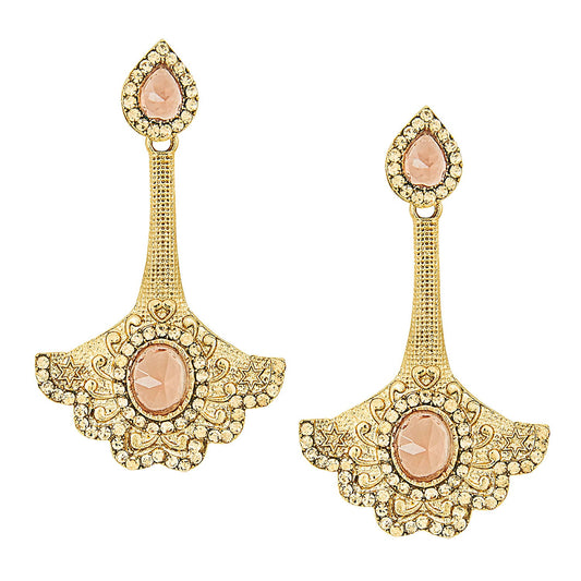 Traditional Ethnic And Fancy Earring With Champagne Crystals (SJ_453)