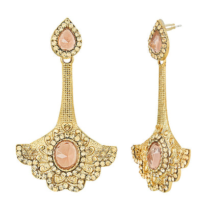 Traditional Ethnic And Fancy Earring With Champagne Crystals (SJ_453)