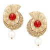 Traditional Ethnic And Fancy Drop Earring With Maroon & Champagne Crystals (SJ_459)