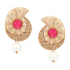 Traditional Ethnic And Fancy Drop Earring With Red & Champagne Crystals (SJ_460)