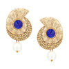 Traditional Ethnic And Fancy Drop Earring With Blue & Champagne Crystals (SJ_461)