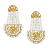 Traditional Hyderabadi Chandbali Earring With Champagne Crystals And Pearls (SJ_466)