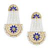 Traditional Hyderabadi Chandbali Earring With Blue Crystals And Pearls (SJ_468)