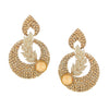 Traditional Ethnic And Fancy Drop Earrings With Champagne Crystals (SJ_473)