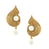 Traditional Ethnic And Fancy Drop Earring With Champagne Crystals And Pearls (SJ_511)