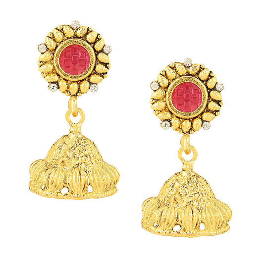 24K Traditional Gold Jhumka Earrings (SJ_521)