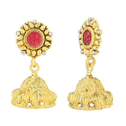 24K Traditional Gold Jhumka Earrings (SJ_521)