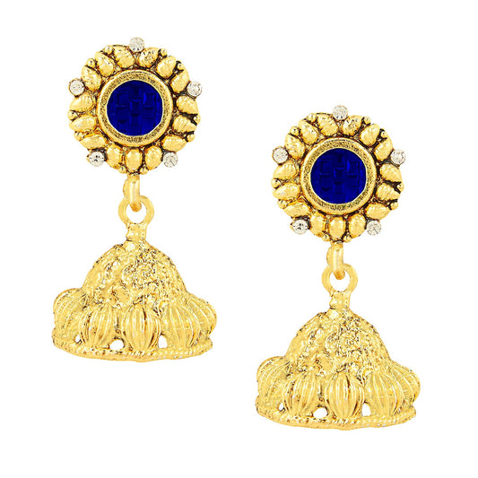 24K Traditional Gold Jhumka Earrings (SJ_523)