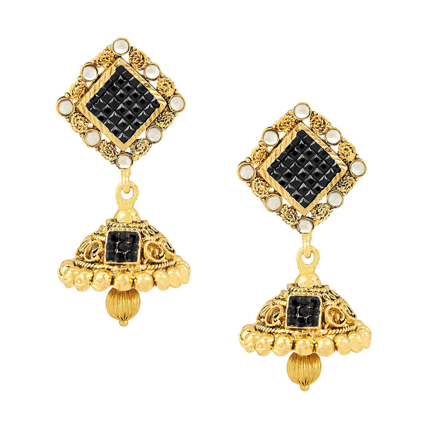 24K Traditional Gold Jhumka Earrings (SJ_527)