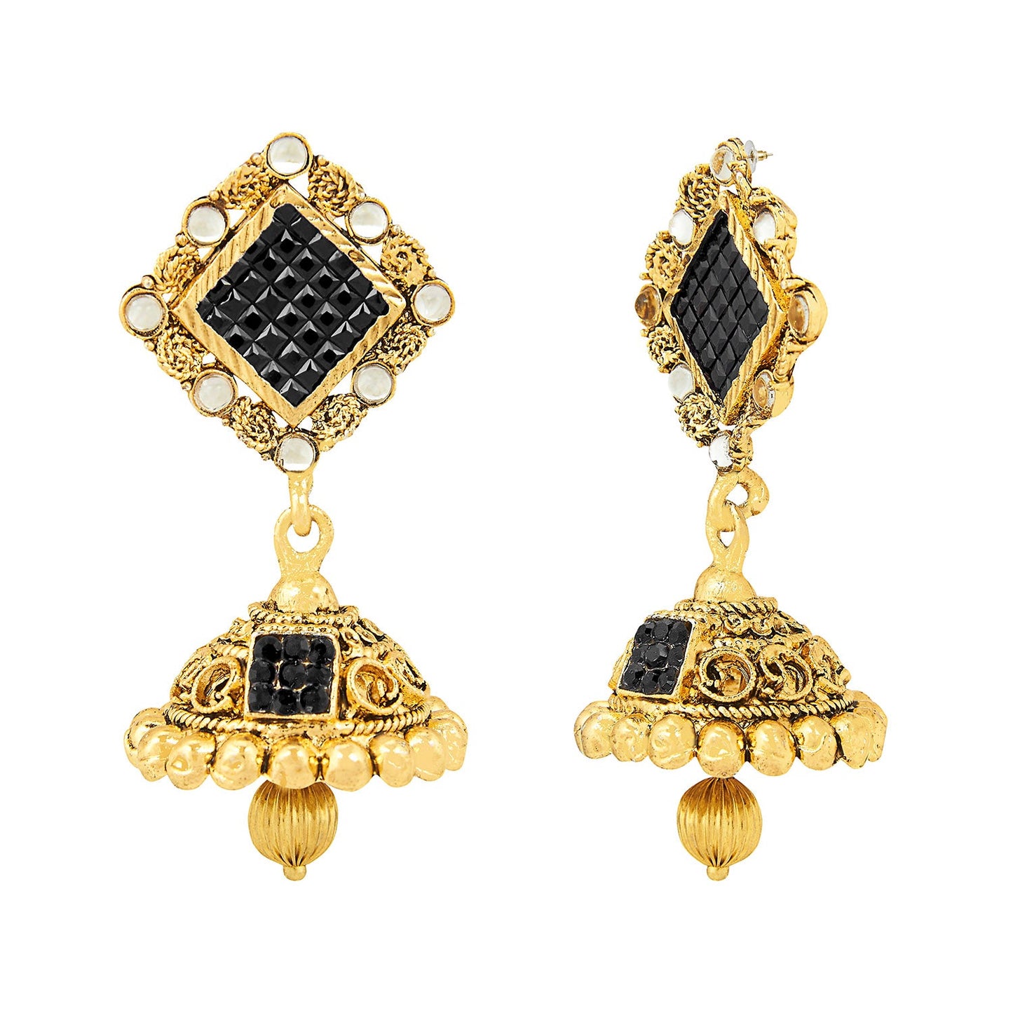 24K Traditional Gold Jhumka Earrings (SJ_527)