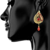 Traditional Ethnic And Fancy Drop Red Earrings (SJ_540)