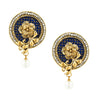 Traditional Ethnic And Fancy Earring With Blue & Silver Crystals (SJ_542)