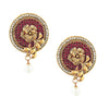 Traditional Ethnic And Fancy Earring With Pink & Silver Crystals (SJ_544)