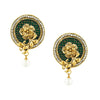 Traditional Ethnic And Fancy Earring With Green & Silver Crystals (SJ_545)