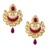 Traditional Hyderabadi Chandbali Earring With Pink Crystals And Pearls  (SJ_546)