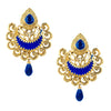 Traditional Hyderabadi Chandbali Earring With Blue Crystals And Pearls  (SJ_549)