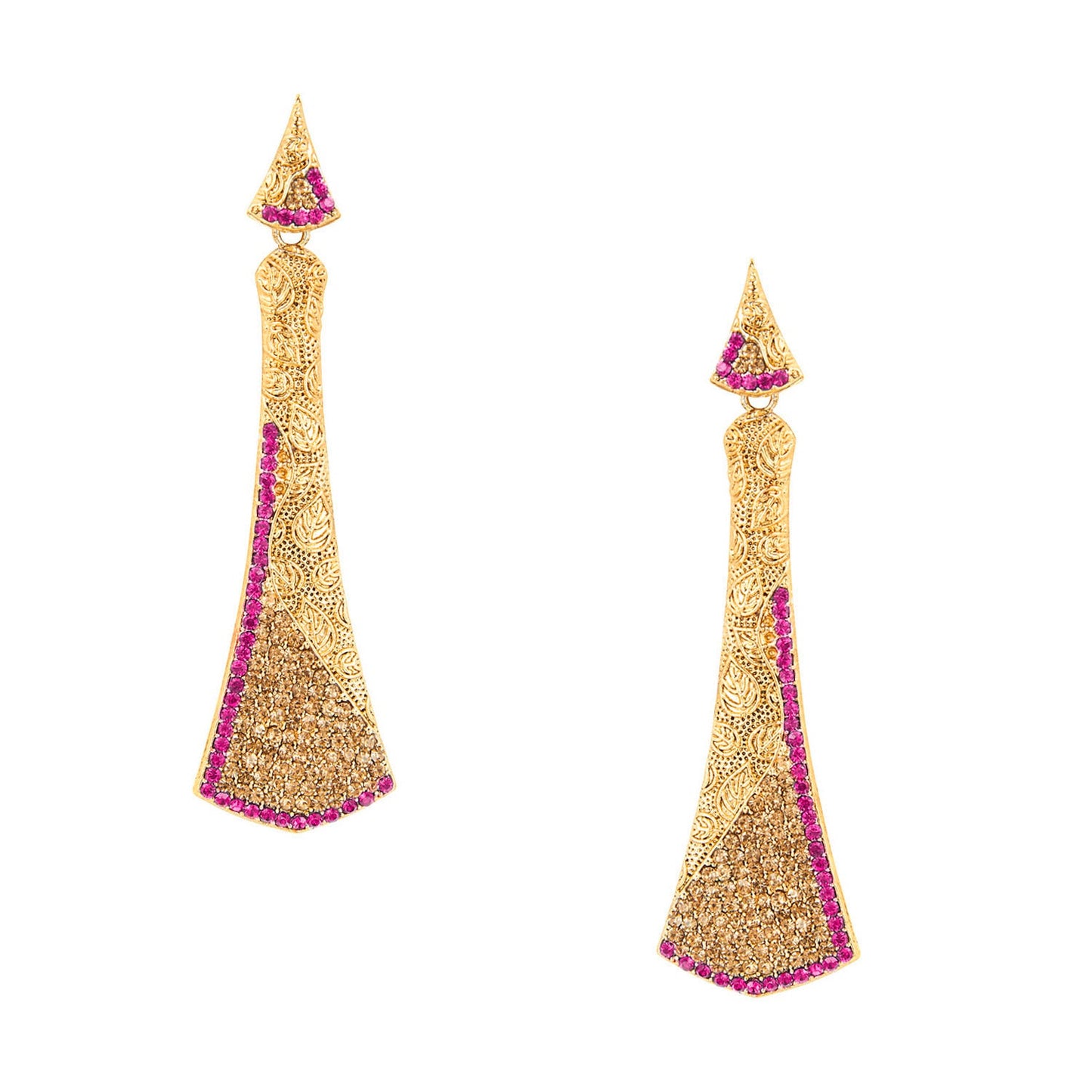 Gold Chandelier Designer Earrings  (SJ_559)