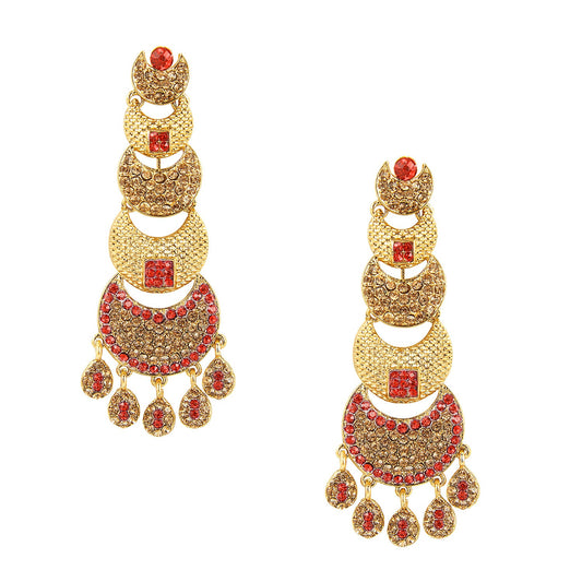 Gold Chandelier Designer Earrings  (SJ_566)