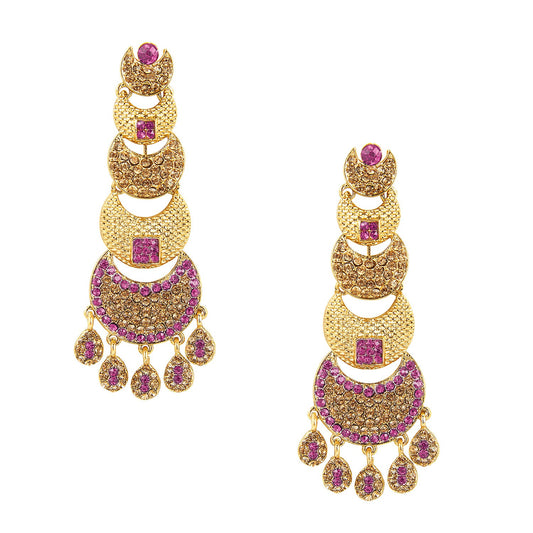 Gold Chandelier Designer Earrings  (SJ_567)