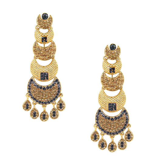 Gold Chandelier Designer Earrings  (SJ_568)