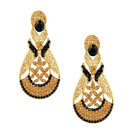 Gold Chandelier Designer Earrings  (SJ_573)