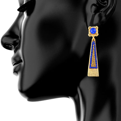 Gold Chandelier Designer Earrings  (SJ_575)