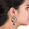 Traditional Ethnic And Fancy Earring With Blue Crystals (SJ_605)