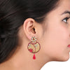 Traditional Ethnic And Fancy Earring With Rani Pink Crystals (SJ_606)