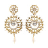 Traditional Ethnic And Fancy Earring With White Crystals (SJ_611)