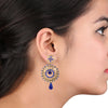 Traditional Ethnic And Fancy Earring With Blue Crystals (SJ_612)