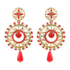 Traditional Ethnic And Fancy Earring With Red Crystals (SJ_615)