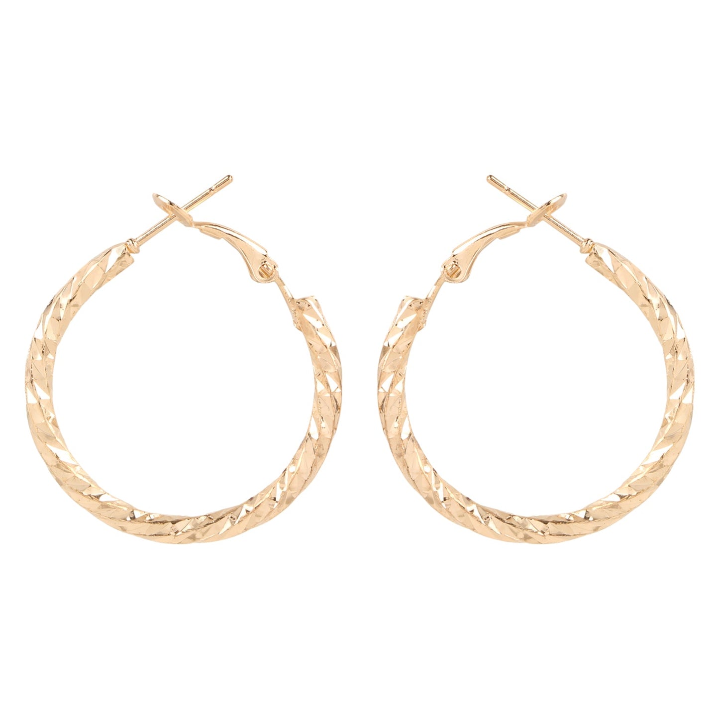 Medium Size Classic Designer Gold Hoop Earrings (SJ_620)