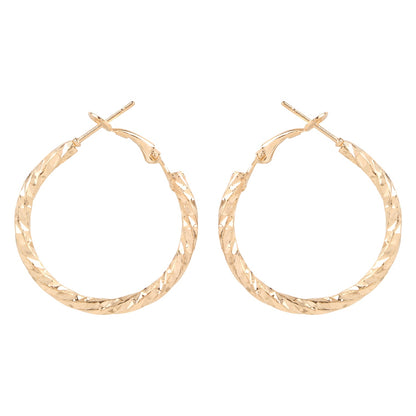 Medium Size Classic Designer Gold Hoop Earrings (SJ_620)