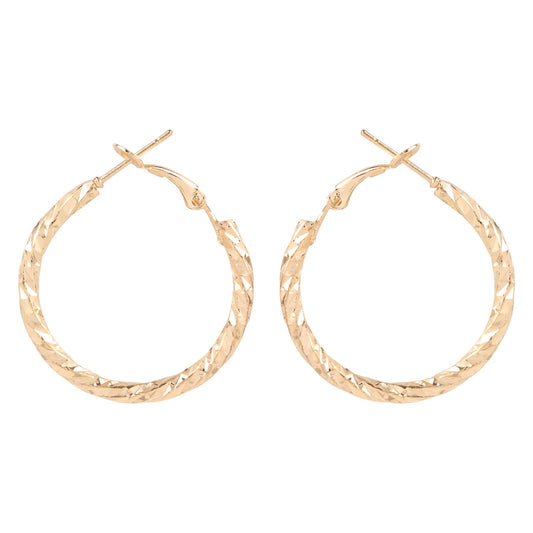 Medium Size Classic Designer Gold Hoop Earrings (SJ_620)