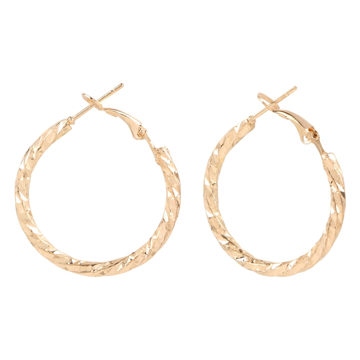 Medium Size Classic Designer Gold Hoop Earrings (SJ_620)