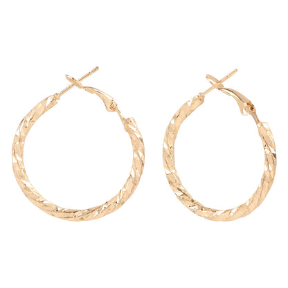 Medium Size Classic Designer Gold Hoop Earrings (SJ_620)