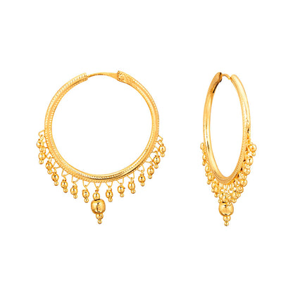 24K Traditional Gold Bali Earrings (SJ_635)