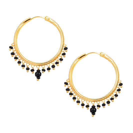 24K Traditional Gold Bali Earrings (SJ_637)