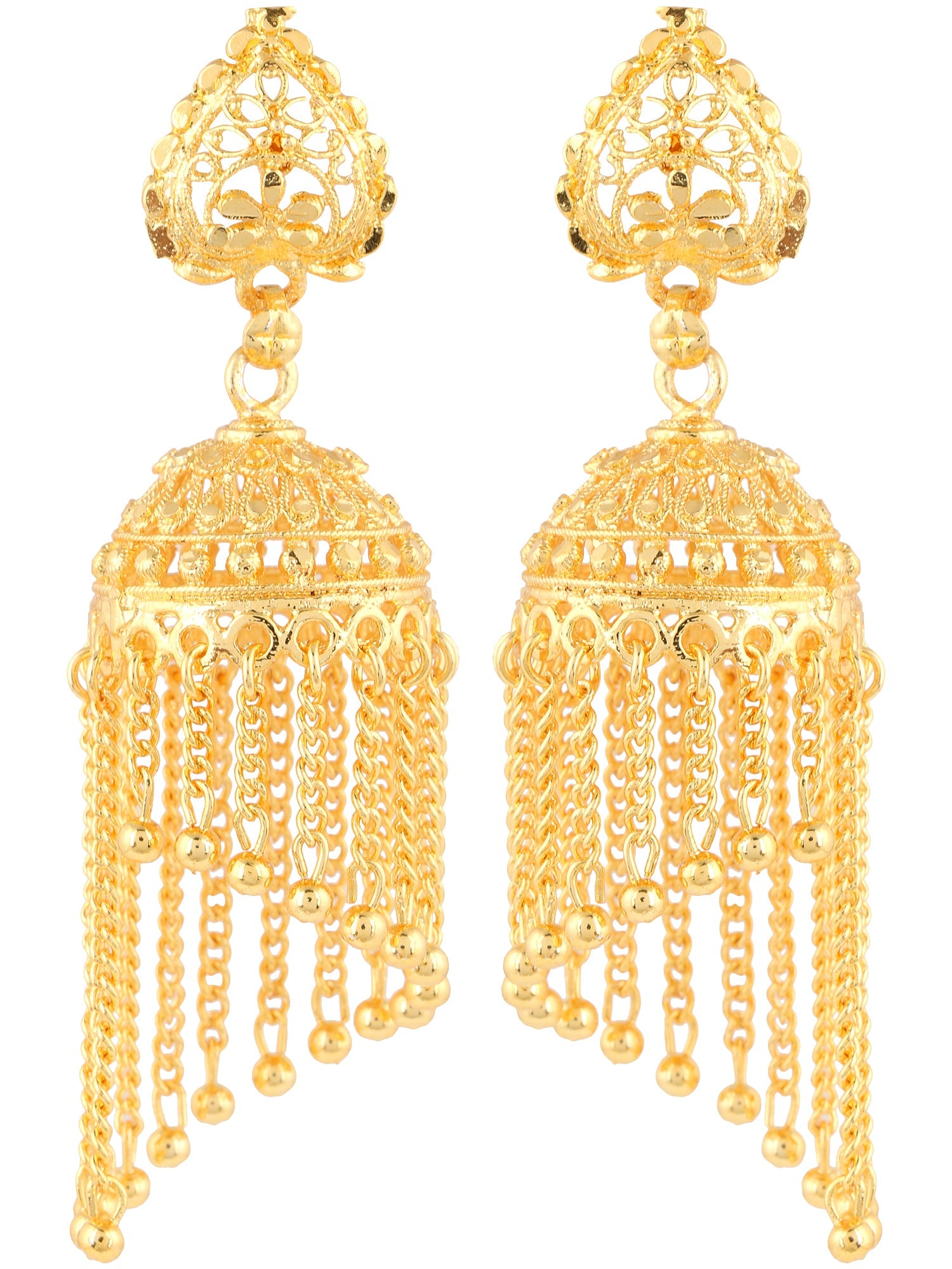 Bhima Jewellers 22k (916) Yellow Gold PEARL JUMKA EARRINGS Stud Earrings  for Women : Amazon.in: Fashion