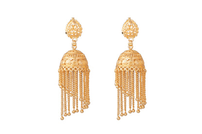 Traditional Gold Designer Jhumki Earrings (SJ_654)