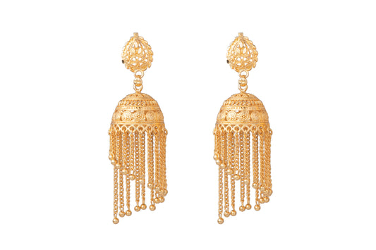 Traditional Gold Designer Jhumki Earrings (SJ_654)