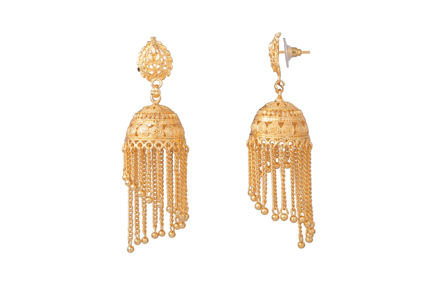 Traditional Gold Designer Jhumki Earrings (SJ_654)